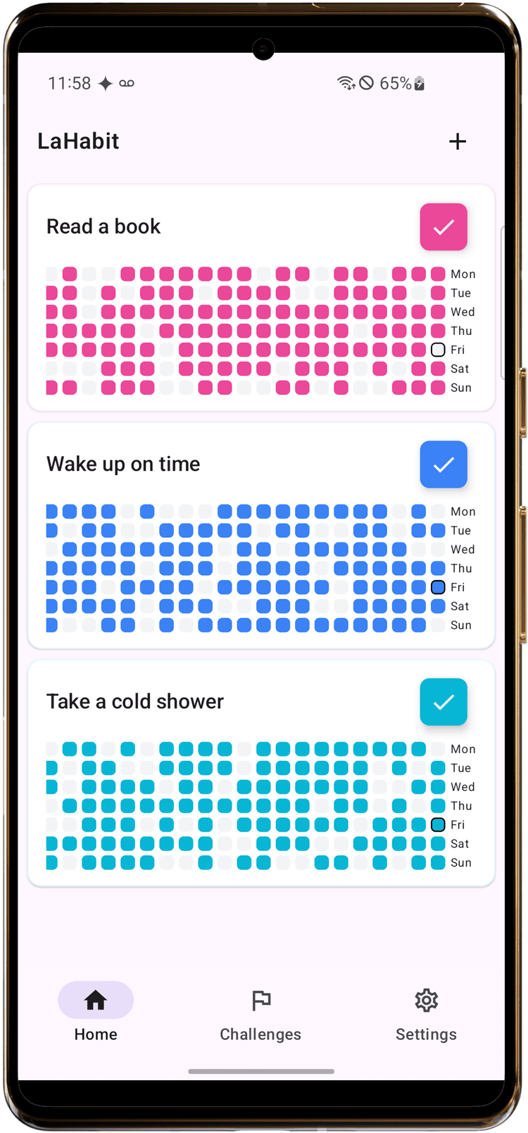 LaHabit App Screenshot - Modern habit tracking interface